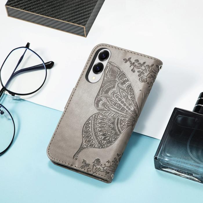 Bild 6, Samsung Galaxy S25 Edge Fodral Med Fjäril Tryck Grå
