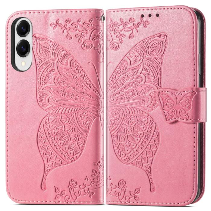 Bild 2, Samsung Galaxy S25 Edge Fodral Med Fjäril Tryck Rosa