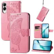 Samsung Galaxy S25 Edge Fodral Med Fj&auml;ril Tryck Rosa