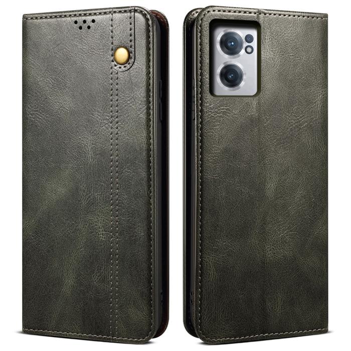 Bild 1, OnePlus Nord CE 2 5G Fodral Flip Crazy Horse Grön