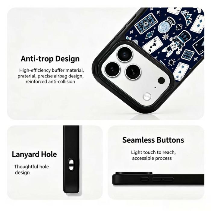 Bild 3, iPhone 18 Pro / 17 Pro Skal MagSafe UV-Mönster Poker