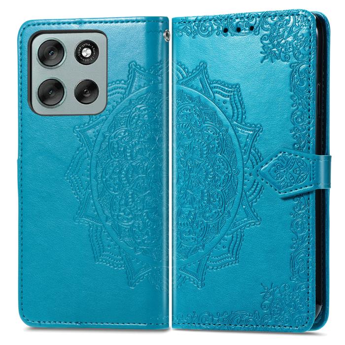 Bild 3, Motorola Moto G56 5G Fodral Mandala Läder Blå