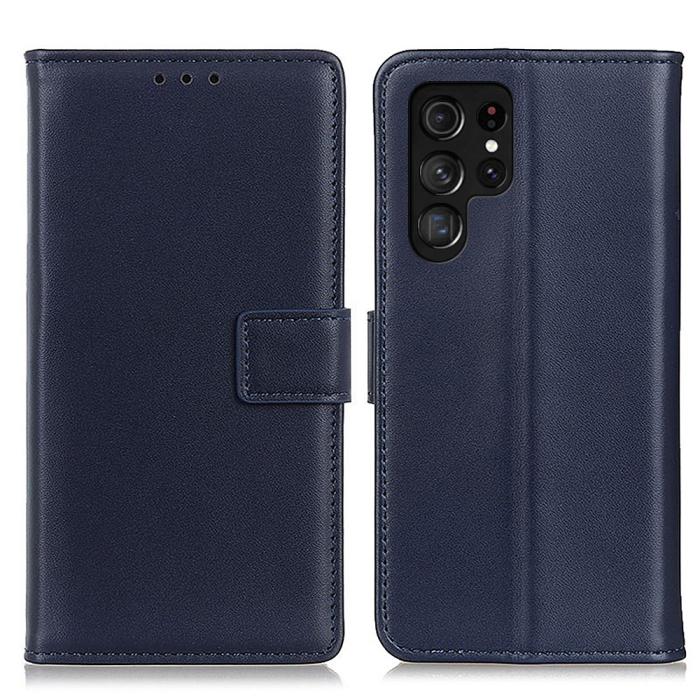 Bild 1, Samsung Galaxy S22 Ultra Fodral Läder Mörk Blå