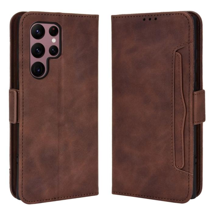 Bild 1, Samsung Galaxy S22 Ultra Fodral Avtagbart Kortfodral Brun