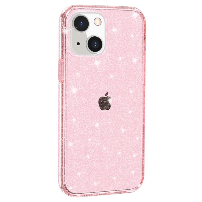Bild 2, iPhone 15 Skal Hybrid Glitter Rosa