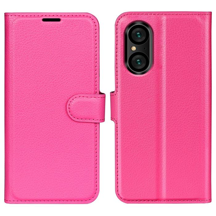 Bild 1, Sony Xperia 5 V Fodral Litchi Textur Rosa