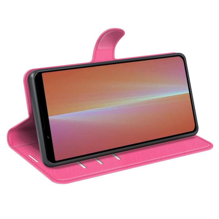 Bild 3, Sony Xperia 5 V Fodral Litchi Textur Rosa