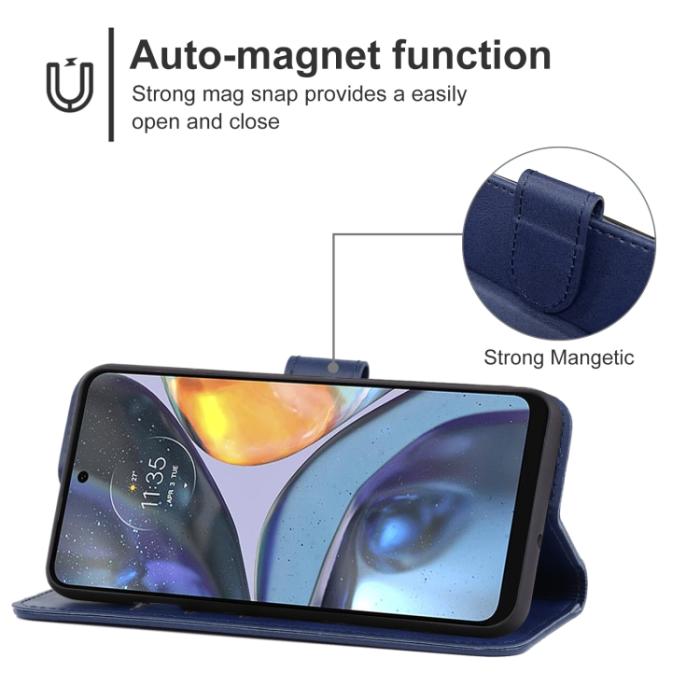 Bild 4, Motorola Moto G22 Fodral Läder Blå
