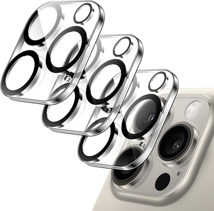 Bild 1, 3-Pack iPhone 16 Pro Linsskydd I Härdat Glas
