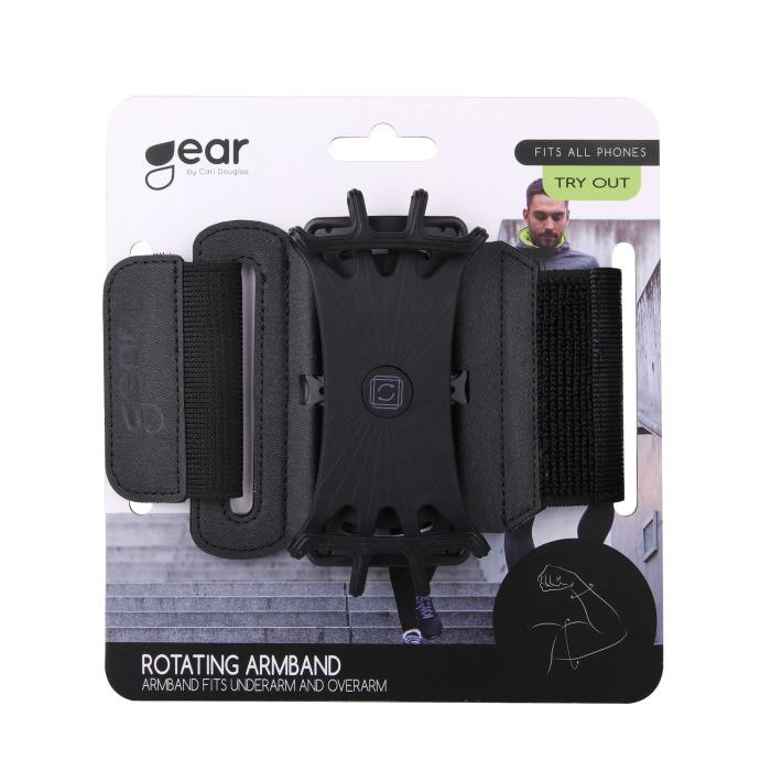 Bild 2, GEAR Sportarmband Universal För Över / Underarm Vridbar Hållare Svart