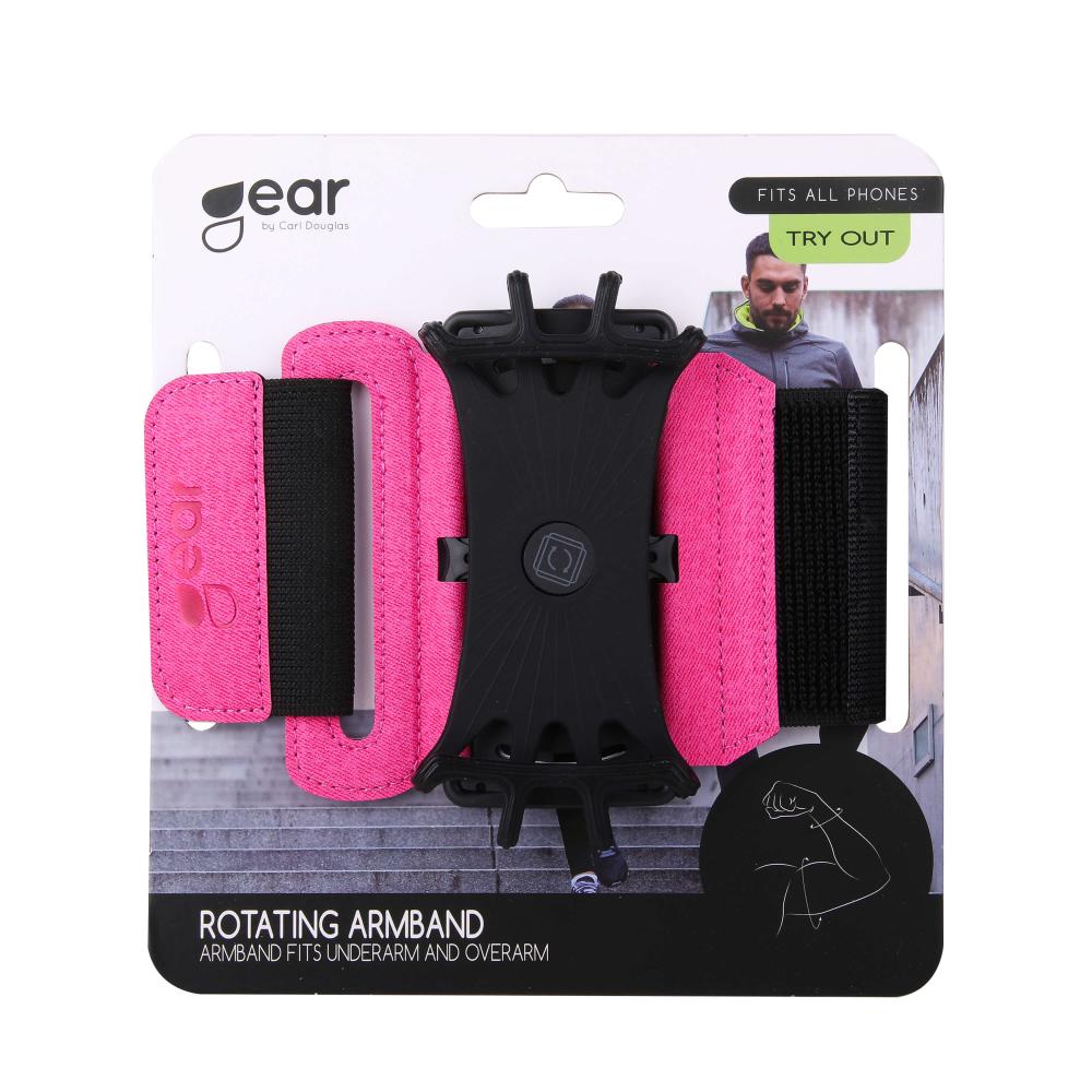GEAR Sportarmband Universal För Över / Underarm Vridbar Hållare Rosa