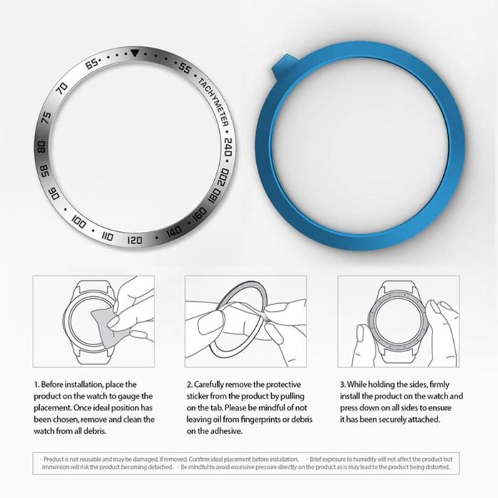 Bild 6, Bezel Skyddande Ring Galaxy Watch4 Classic 44 mm Silver/Svart