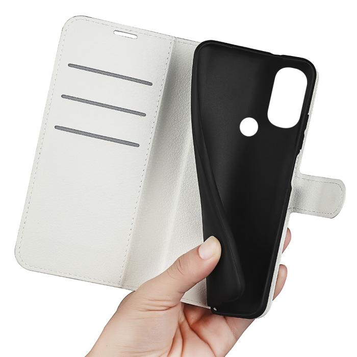 Bild 4, Motorola Moto G71 Fodral Litchi Textur Vit