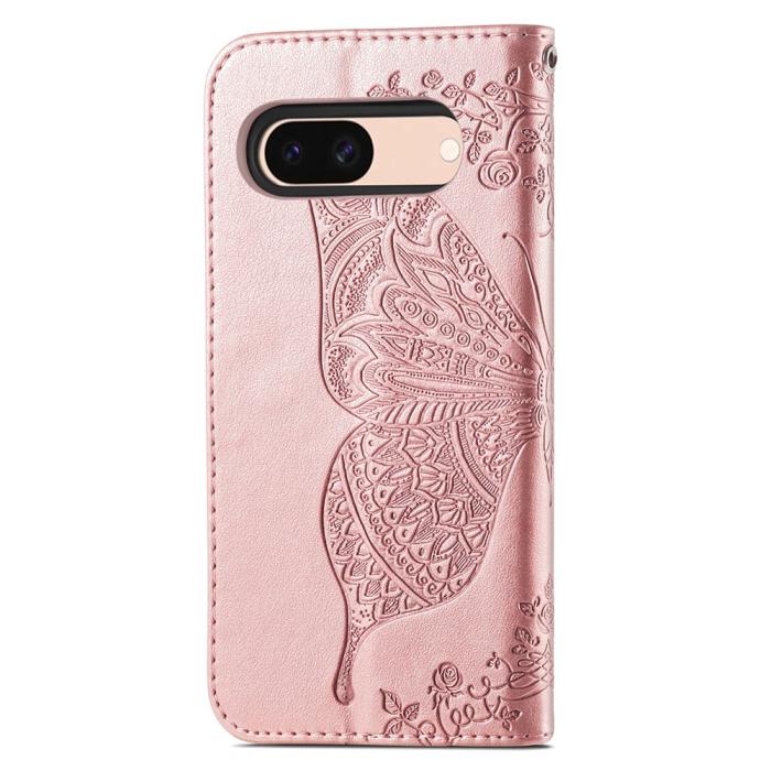 Bild 4, Google Pixel 8A Fodral Butterfly Roséguld