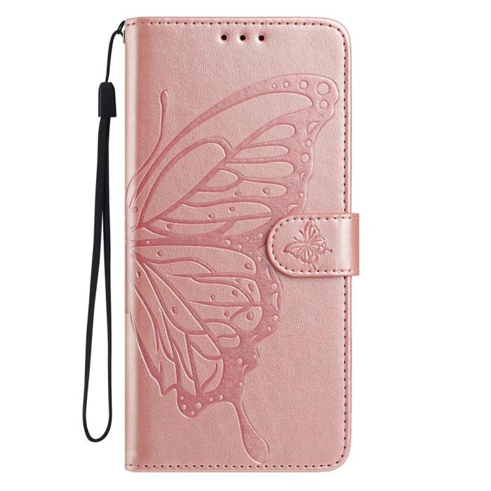 Bild 4, Samsung Galaxy S26 Fodral Fjäril Tryck Roséguld