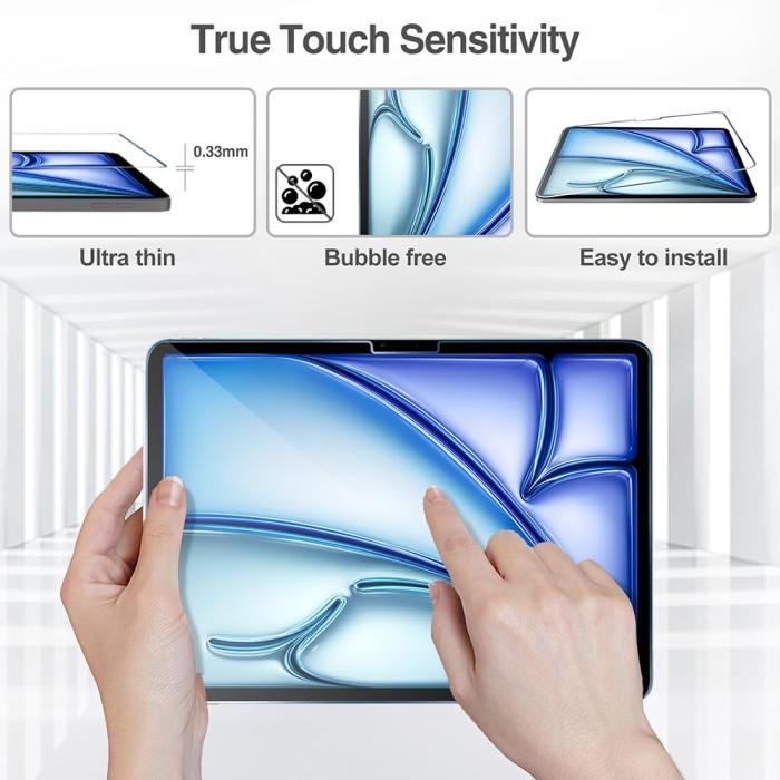 Bild 3, iPad Air 13 2026-2024 2-PACK Skärmskydd Härdat Glas