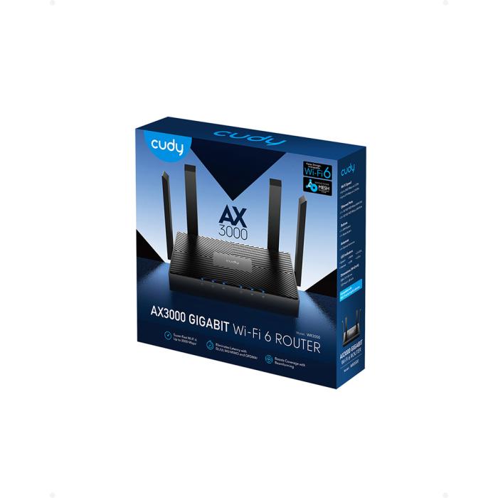 Bild 4, Cudy Wi-Fi Router WR3000 AX3000 Gigabit Wi-Fi 6 Mesh Svart