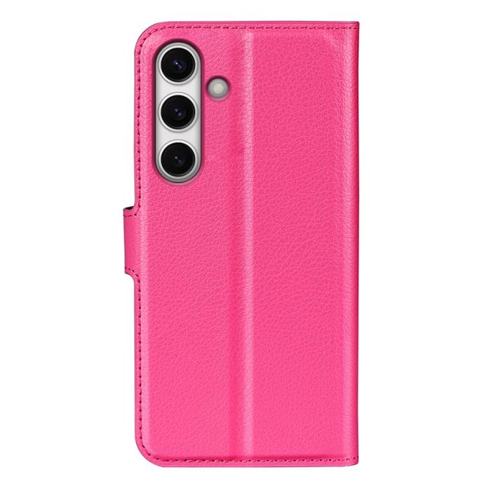 Bild 6, Samsung Galaxy S24 FE Fodral Litchi Läder Textur Rosa