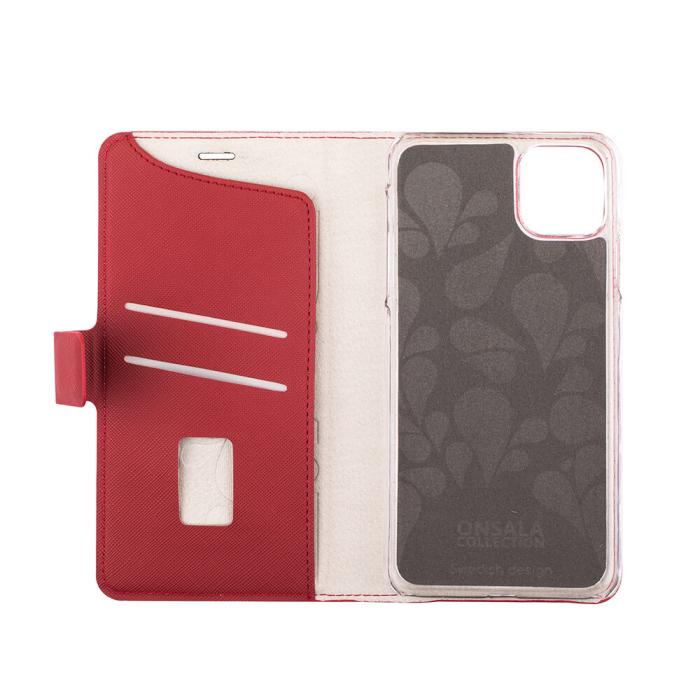 Bild 4, ONSALA iPhone 11 Pro Max 2in1 Magnet Fodral / Skal Saffiano Red