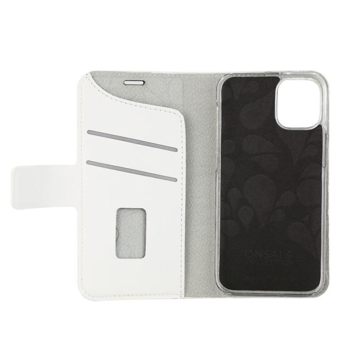 Bild 3, ONSALA iPhone 12 Mini 2in1 Magnet Fodral / Skal Saffiano White