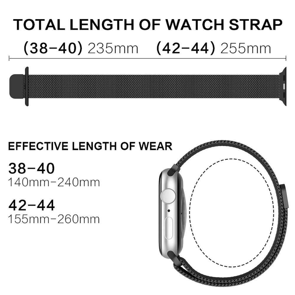 ColorPop Milanese Loop Metall Armband Apple Watch 38/40/41 mm Svart