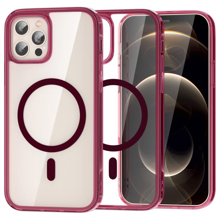 Bild 1, ColorPop iPhone 12 Pro Max Skal CH MagSafe Transparent/Röd