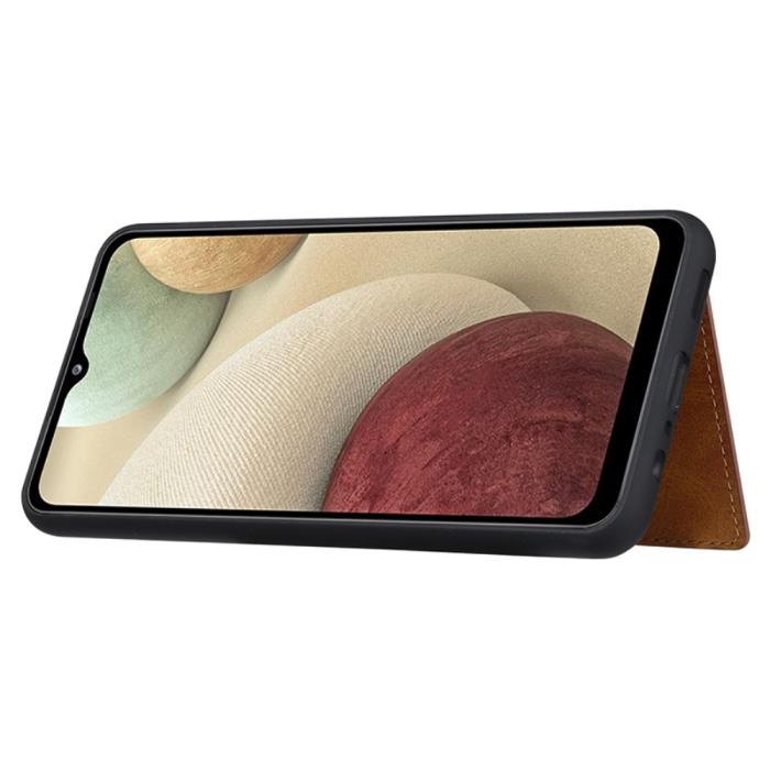 Bild 4, Samsung Galaxy A05s 4G Läder Skal Med Kortfack Brun