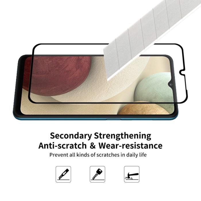 Bild 5, Samsung Galaxy A12 - HAT PRINCE Heltäckande Skärmskydd I Härdat Glas