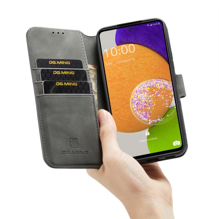 Bild 6, DG.MING Samsung Galaxy A53 5G Fodral Retro Läder Grå