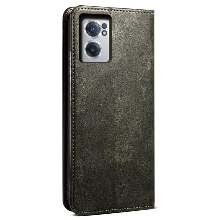 Bild 3, OnePlus Nord CE 2 5G Fodral Flip Crazy Horse Grön