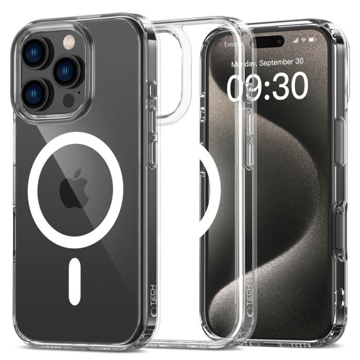 Bild 1, Tech-Protect iPhone 16 Pro Skal MagSafe FlexAir Hybrid Transparent