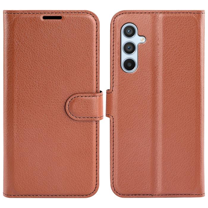 Bild 1, Samsung Galaxy A54 5G Fodral Litchi Läder Brun