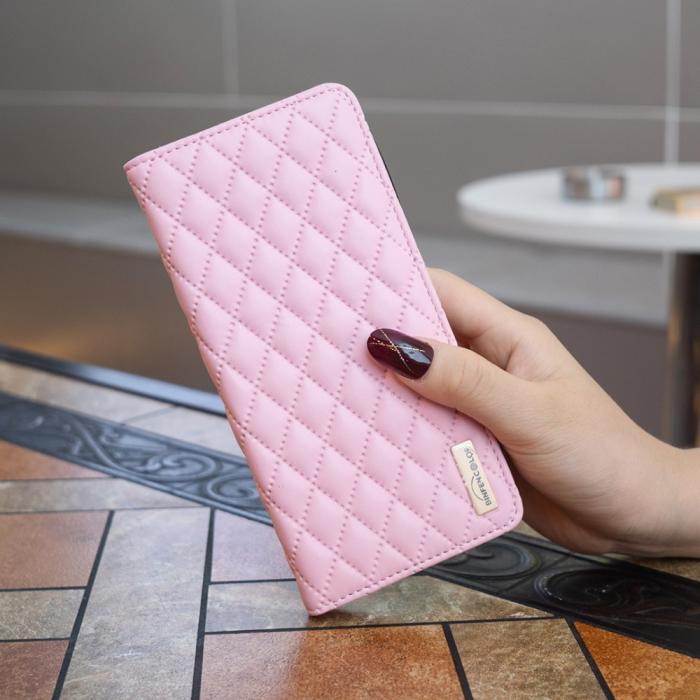 Bild 5, iPhone 16 Plus Fodral Diamond Flip Läder Rosa