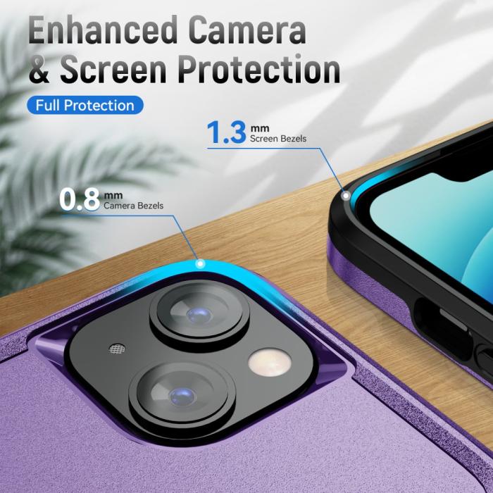 Bild 2, iPhone 15 Skal Hybrid Tough Armor Lila