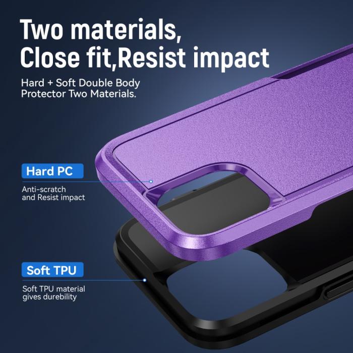 Bild 3, iPhone 15 Skal Hybrid Tough Armor Lila