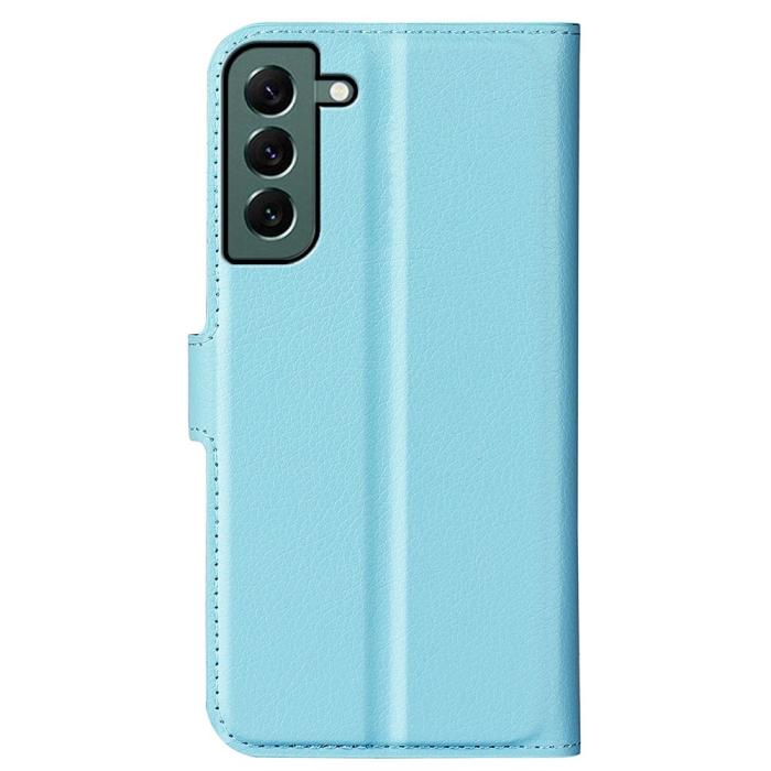 Bild 6, Samsung Galaxy S23 Plus Fodral Litchi Läder Ljus Blå