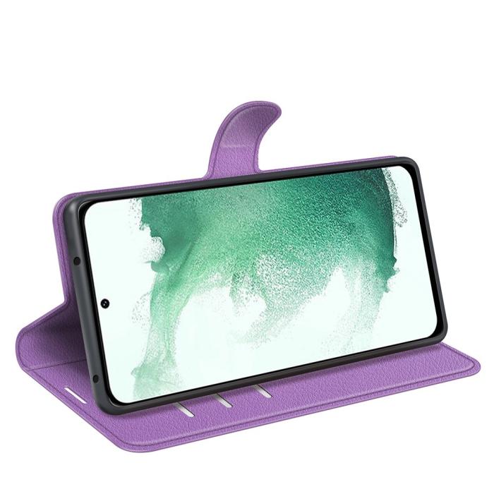 Bild 3, Samsung Galaxy S23 Plus Fodral Litchi Läder Lila