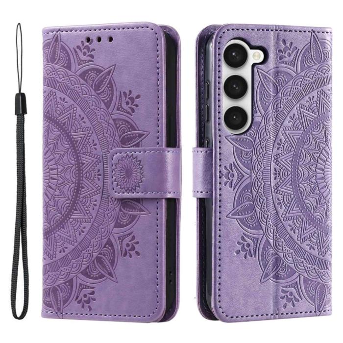 Bild 1, Samsung Galaxy S23 Fodral Mandala Läder Lila