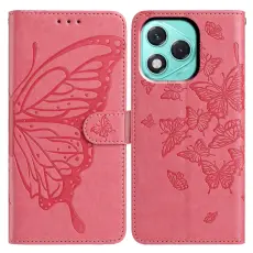 Honor 400 Lite Fodral Fj&auml;ril Tryck Rosa