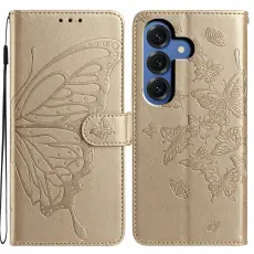 Samsung Galaxy S26 Fodral Fj&auml;ril Tryck Guld
