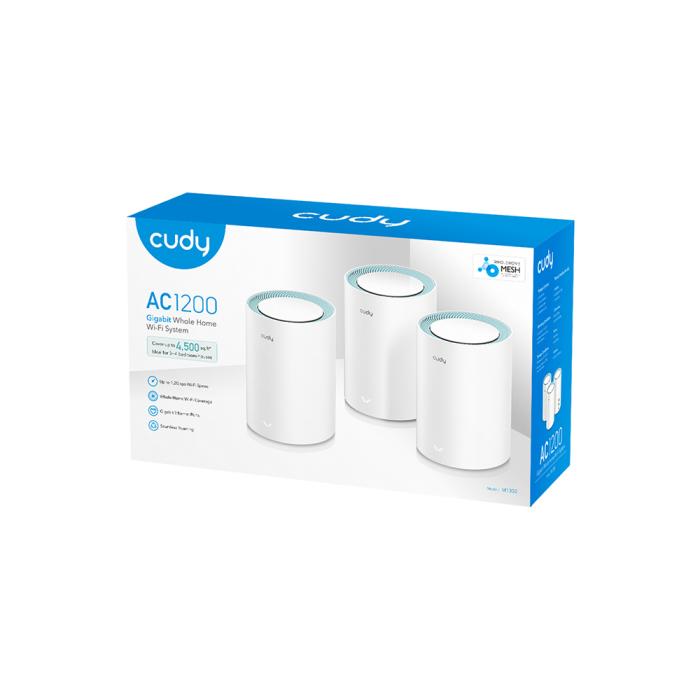 Bild 4, Cudy Mesh Solution M1300 3-pack AC1200 Gigabit Vit