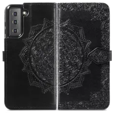 Samsung Galaxy S22 Plus Fodral Mandala Läder Svart