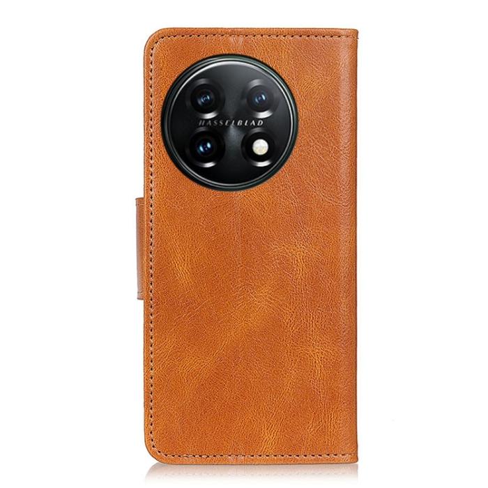 Bild 3, OnePlus 11 5G Fodral Crazy Horse Läder Brun