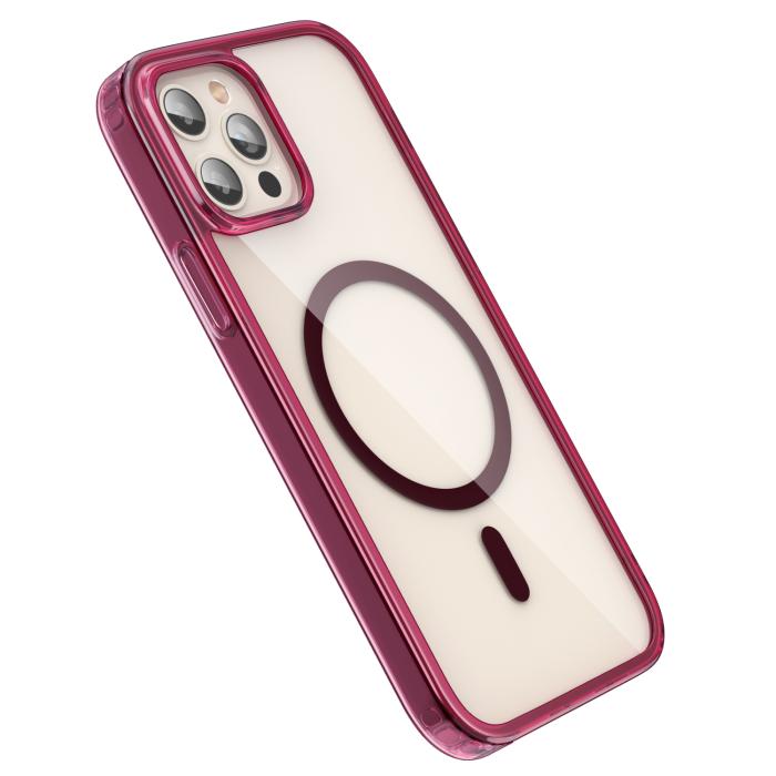 Bild 3, ColorPop iPhone 12 Pro Max Skal CH MagSafe Transparent/Röd