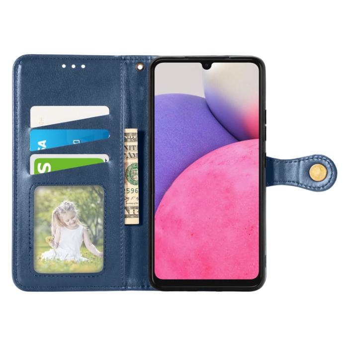 Bild 3, Samsung Galaxy A33 5G Fodral Solid Läder Blå