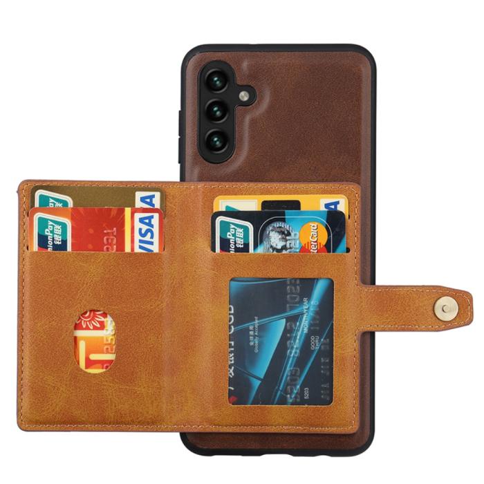 Bild 2, Samsung Galaxy A05s 4G Läder Skal Med Kortfack Röd