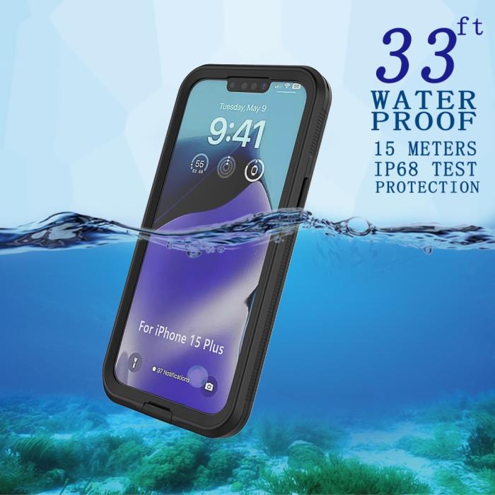 Bild 2, iPhone 15 Skal IP68 360 Vattentät Svart