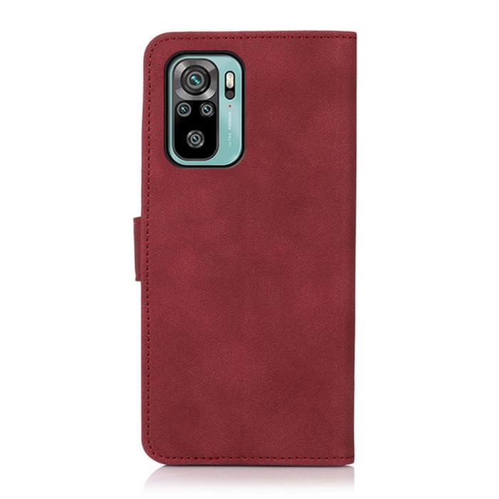 Bild 3, Xiaomi Redmi Note 10S - KHAZNEH Retro Läder Fodral - Röd
