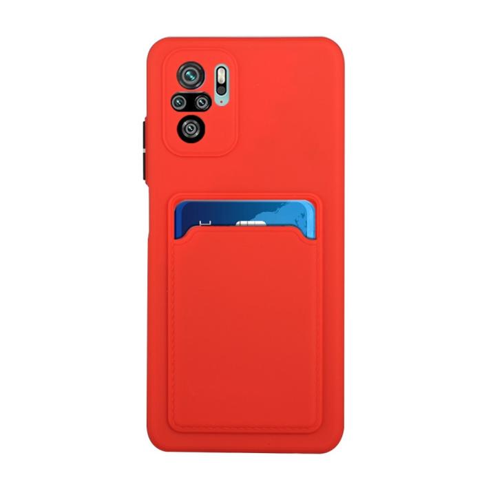 Bild 2, Xiaomi Redmi Note 10S - TPU Skal Med Kortfack - Röd