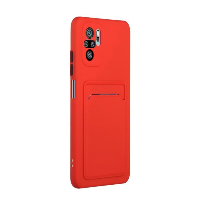 Bild 3, Xiaomi Redmi Note 10S - TPU Skal Med Kortfack - Röd